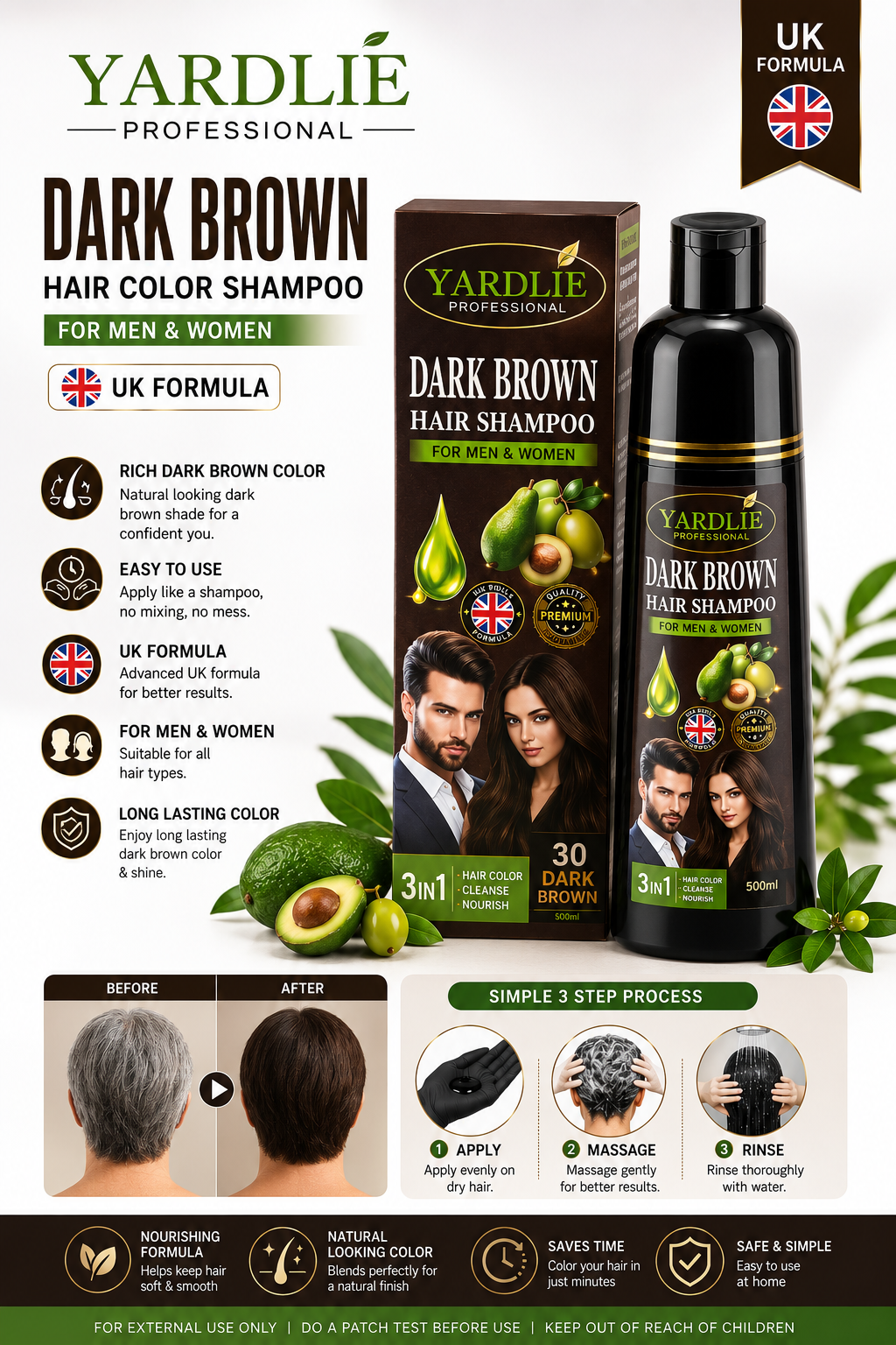 Yardlie 5-Minute Hair Color | UK Formula | For Men & Women